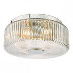 TWY5250 Twyman 3 Light Flush Polished Chrome and Ribbed Glass IP44