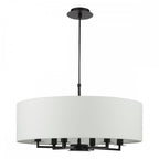 TYL6422 Tyler 6 Light Chadelier Matt Black and White With Shade