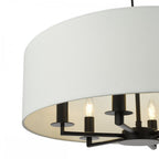 TYL6422 Tyler 6 Light Chadelier Matt Black and White With Shade