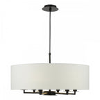 TYL6422 Tyler 6 Light Chadelier Matt Black and White With Shade