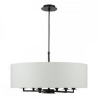 TYL6422 Tyler 6 Light Chadelier Matt Black and White With Shade