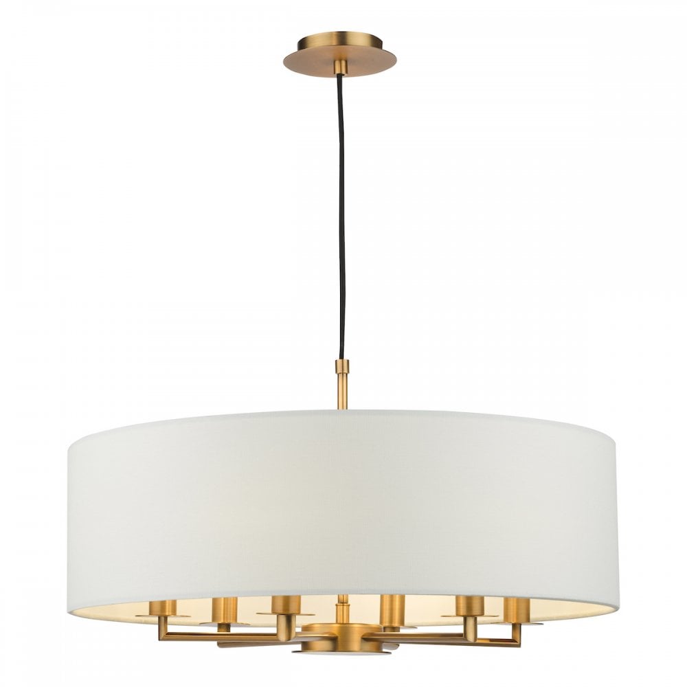 TYL6463 Tyler 6 Light Chandelier Antique Bronze and White With Shade