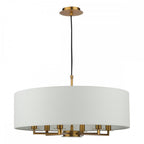 TYL6463 Tyler 6 Light Chandelier Antique Bronze and White With Shade