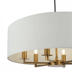 TYL6463 Tyler 6 Light Chandelier Antique Bronze and White With Shade