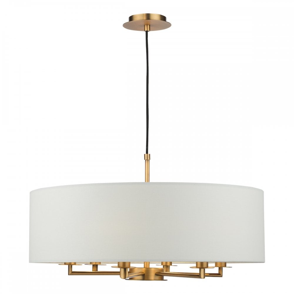 TYL6463 Tyler 6 Light Chandelier Antique Bronze and White With Shade
