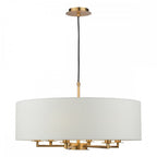 TYL6463 Tyler 6 Light Chandelier Antique Bronze and White With Shade