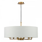 TYL6463 Tyler 6 Light Chandelier Antique Bronze and White With Shade