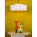 TYL6463 Tyler 6 Light Chandelier Antique Bronze and White With Shade