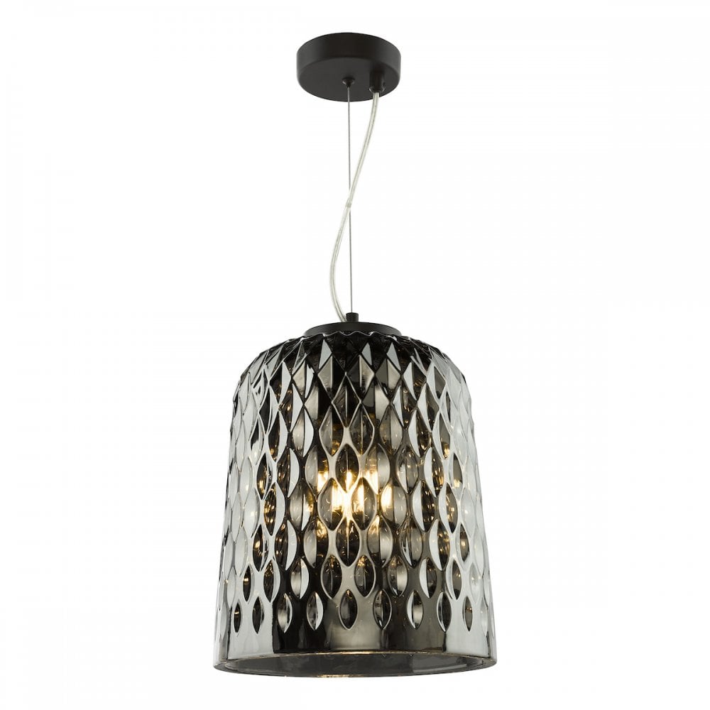 VAR0110 Varius Pendant Matt Black and Smoked Glass