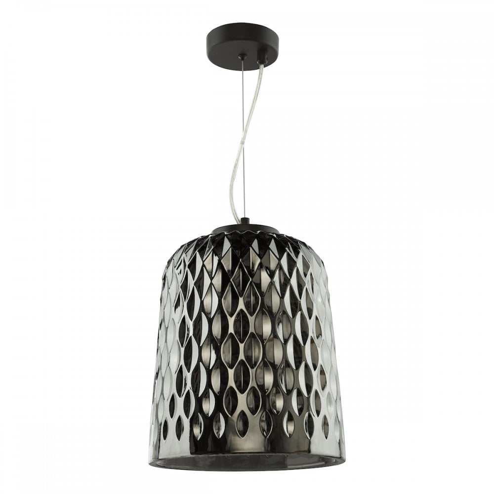 VAR0110 Varius Pendant Matt Black and Smoked Glass