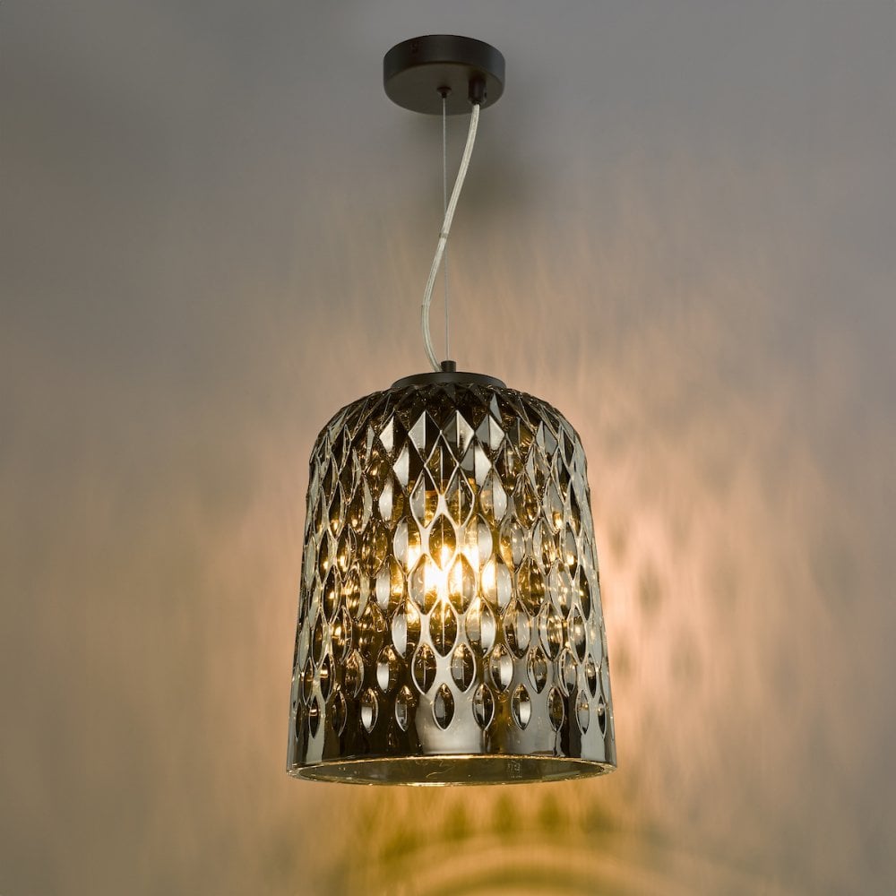 VAR0110 Varius Pendant Matt Black and Smoked Glass