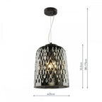 VAR0110 Varius Pendant Matt Black and Smoked Glass