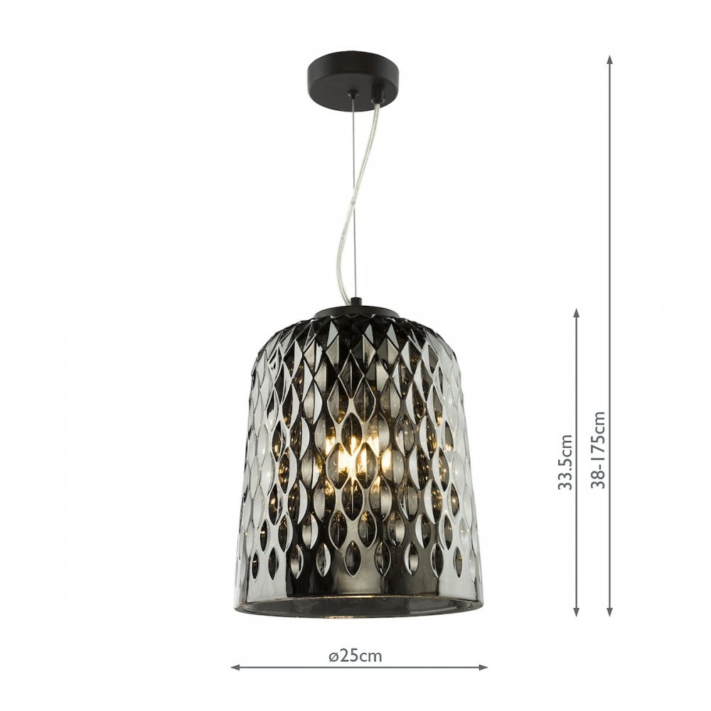 VAR0110 Varius Pendant Matt Black and Smoked Glass