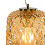 VAR0120 Varius Pendant Natural Brass and Amber Glass