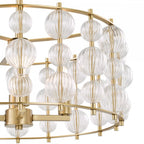 YUR0435 Yuridia 4 Light Pendant Satin Gold and Ribbed Glass