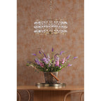 YUR0435 Yuridia 4 Light Pendant Satin Gold and Ribbed Glass