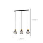 44094 Palmorla Black Wire Steel & Wood 3 Light Pendant