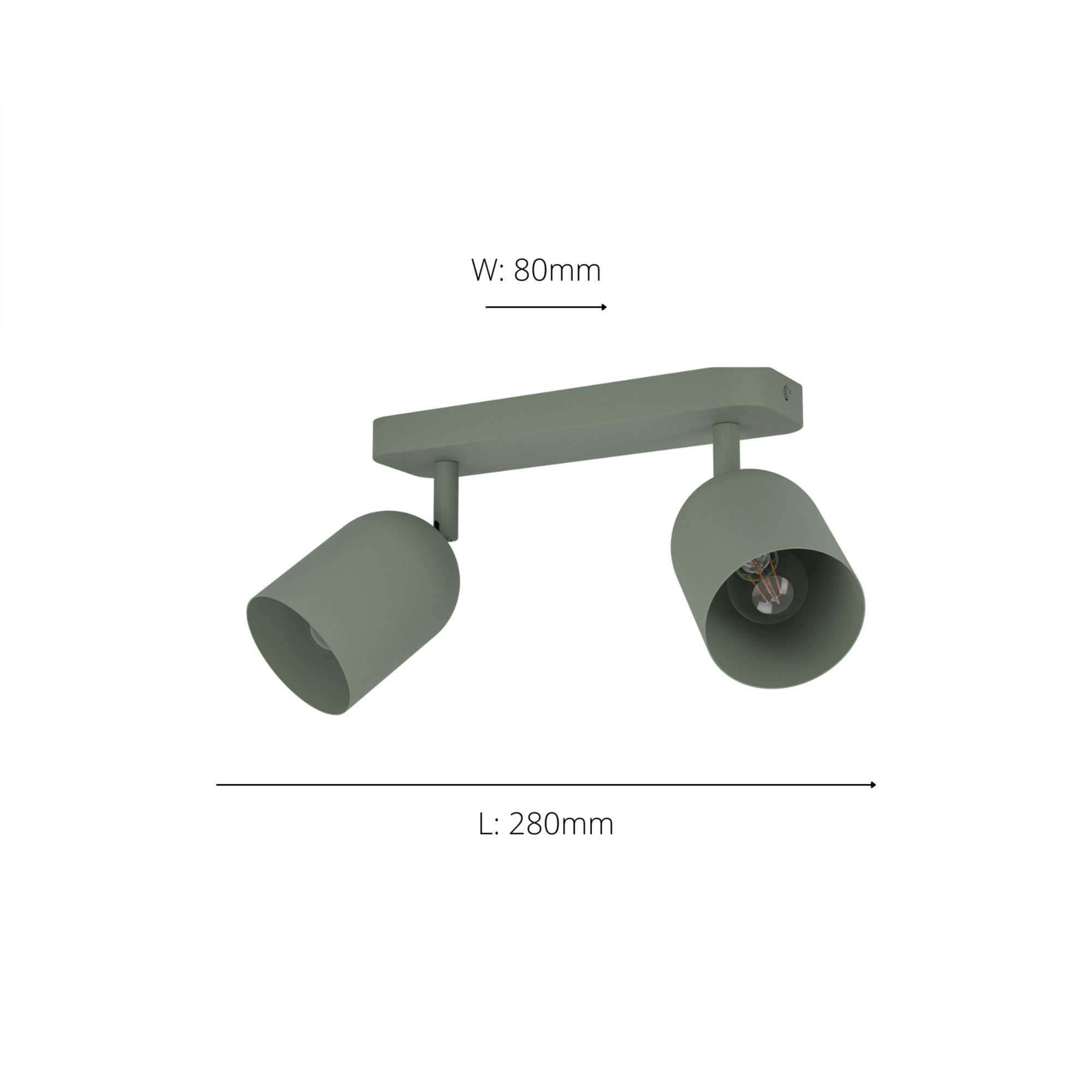 44133 Tilston Steel Minimalist Dual Ceiling Spotlight Green