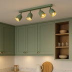 44135 Tilston Steel Minimalist 4-Light Ceiling Spotlight Green