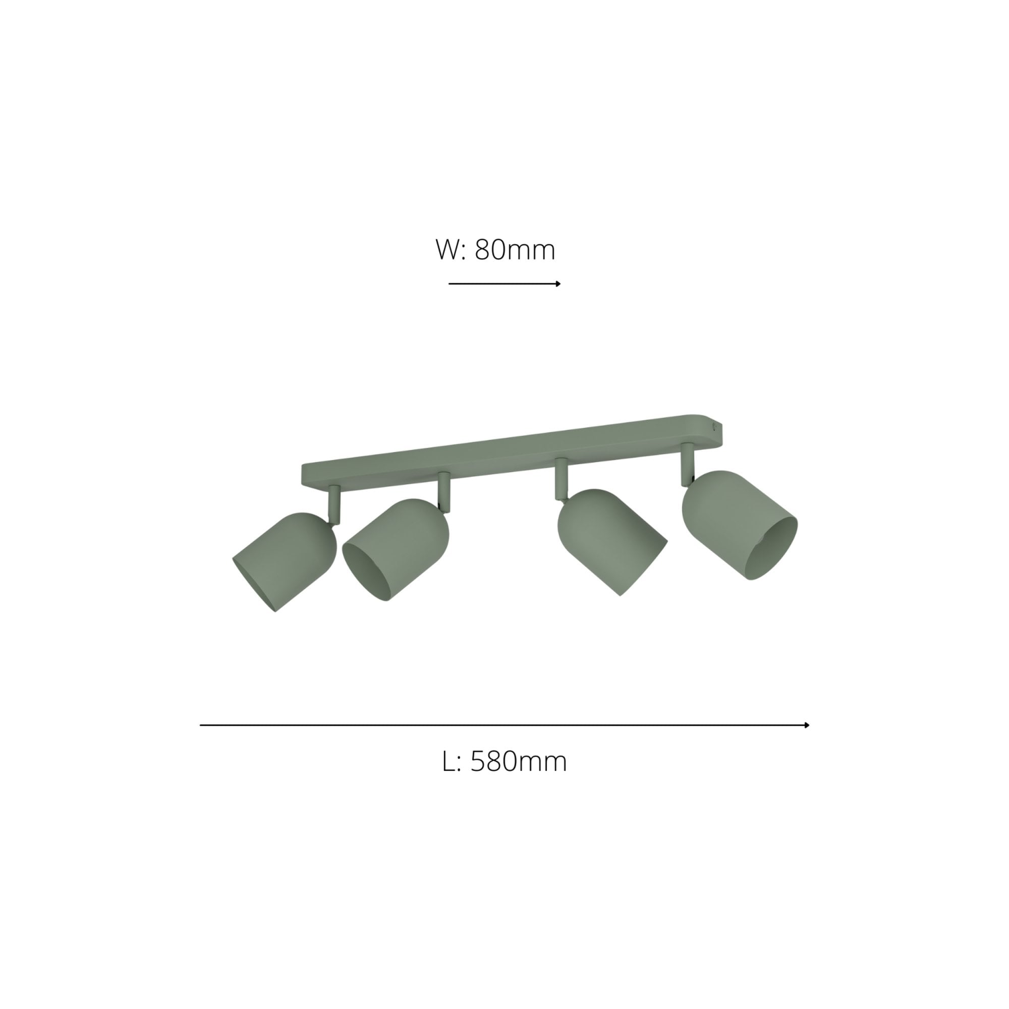44135 Tilston Steel Minimalist 4-Light Ceiling Spotlight Green