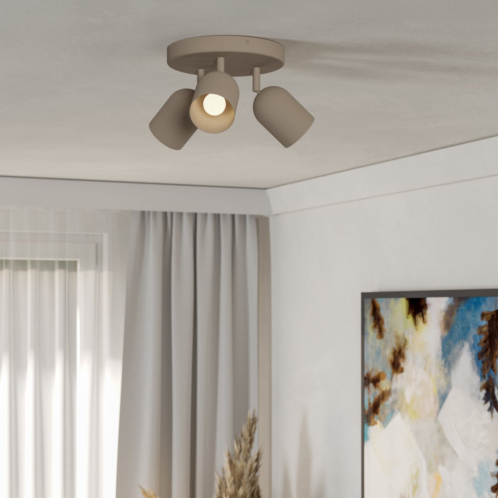 44163 Tilston Steel Minimalist Triple Ceiling Spotlight Sandy