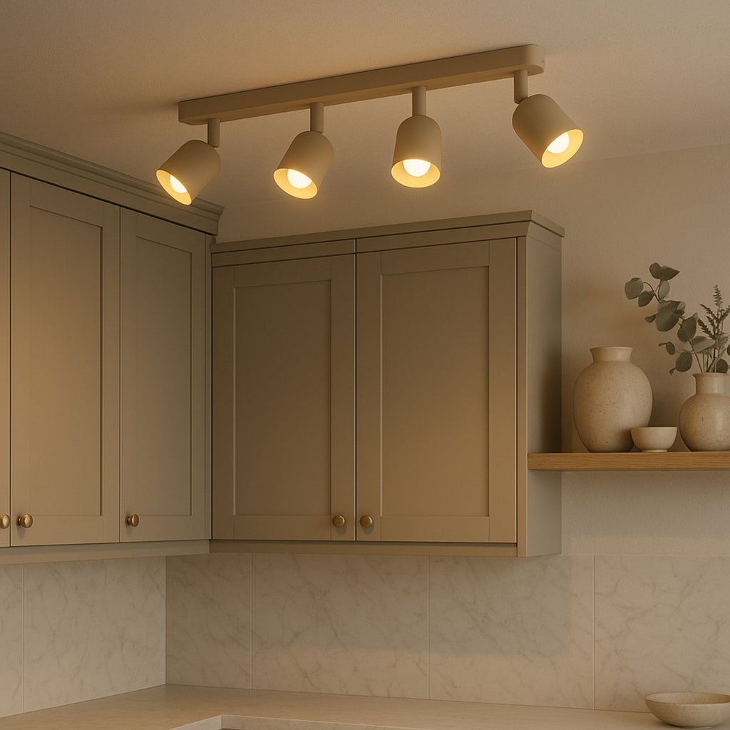 44164 Tilston Steel Minimalist 4-Light Ceiling Spotlight Sandy