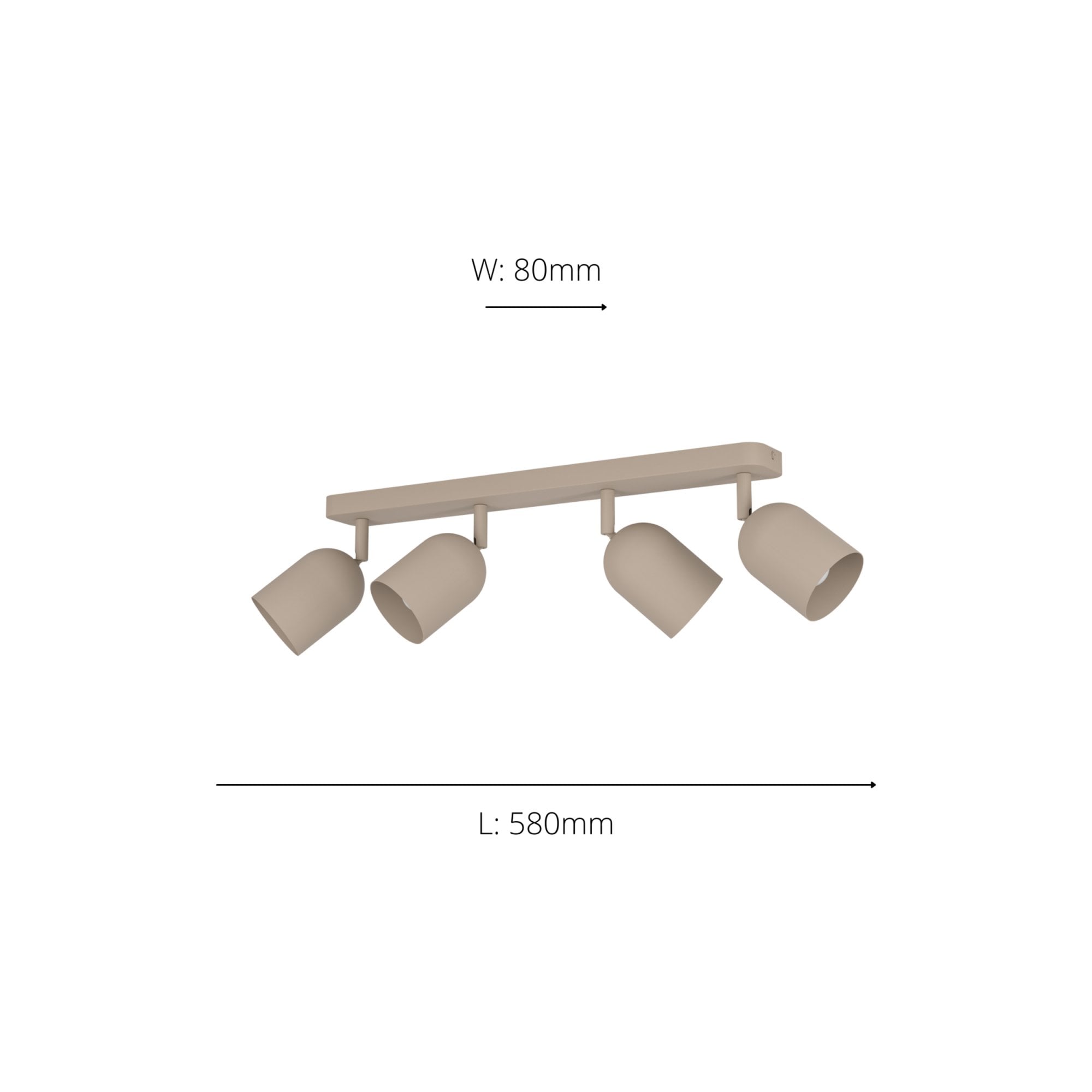 44164 Tilston Steel Minimalist 4-Light Ceiling Spotlight Sandy