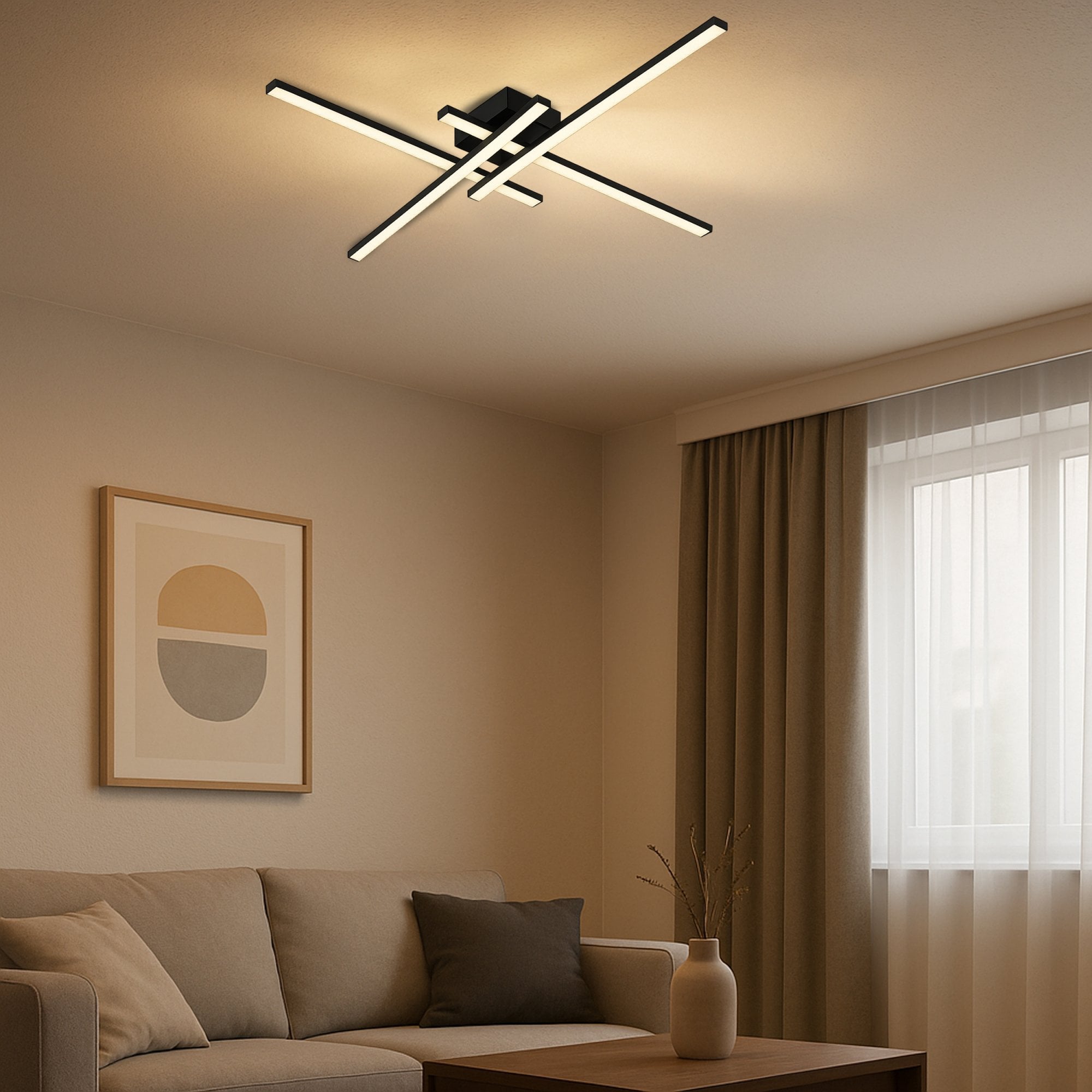 75824 Vascella Steel & Plastic LED Neutral White Modern Ceiling Light Square