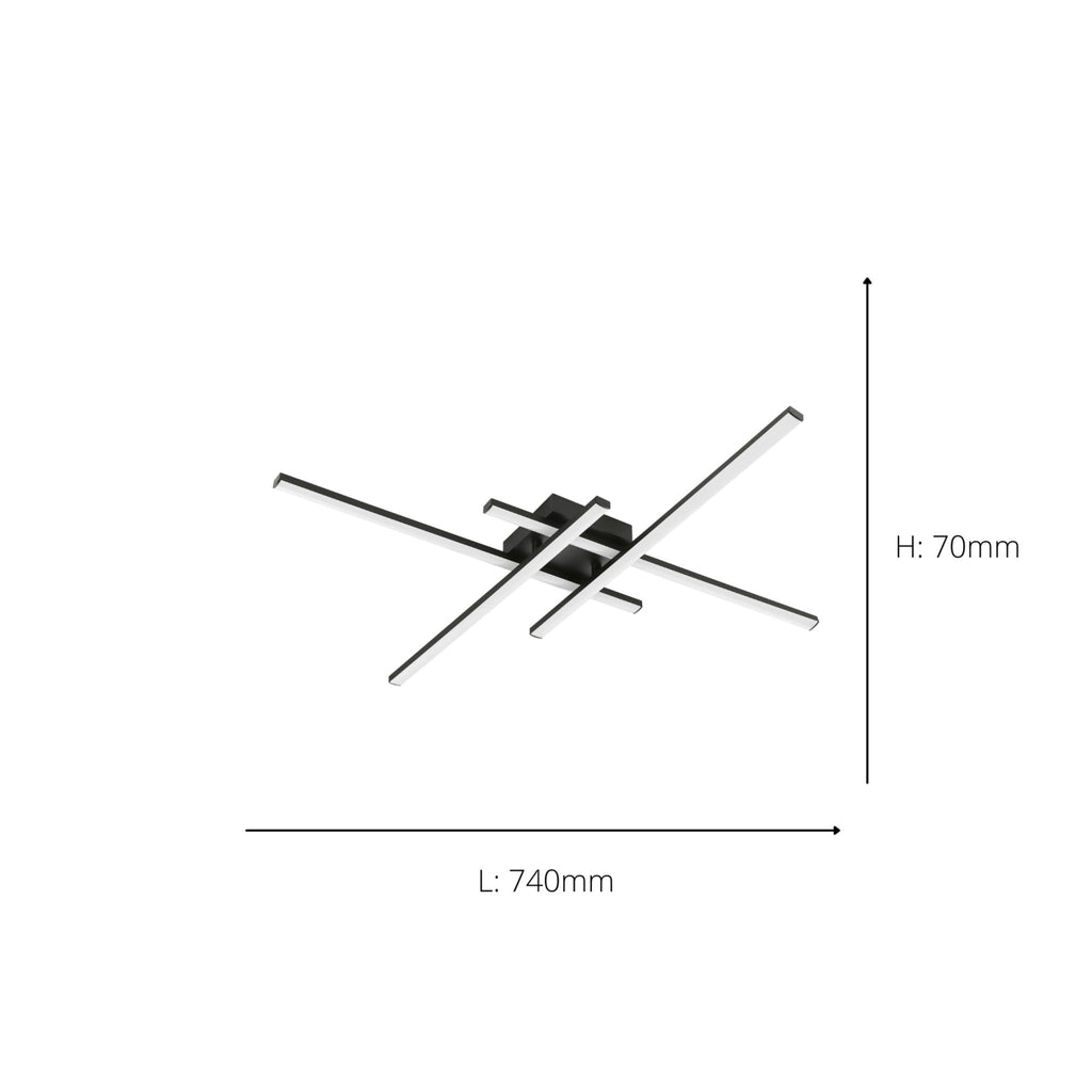 75824 Vascella Steel & Plastic LED Neutral White Modern Ceiling Light Square