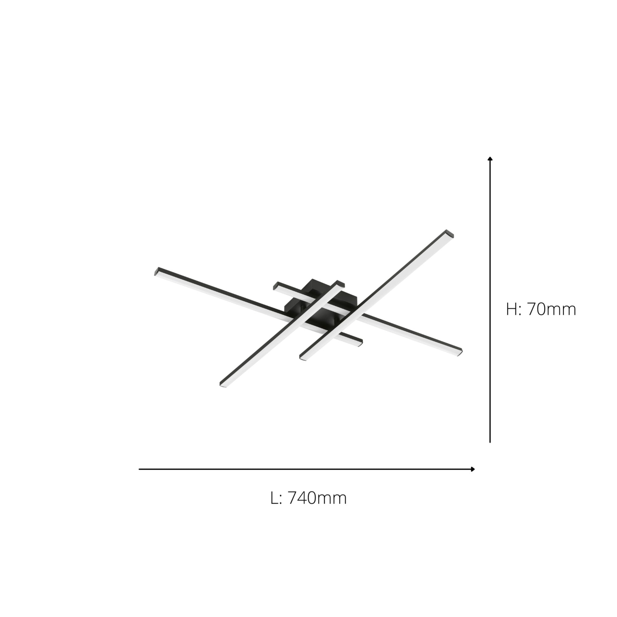75824 Vascella Steel & Plastic LED Neutral White Modern Ceiling Light Square