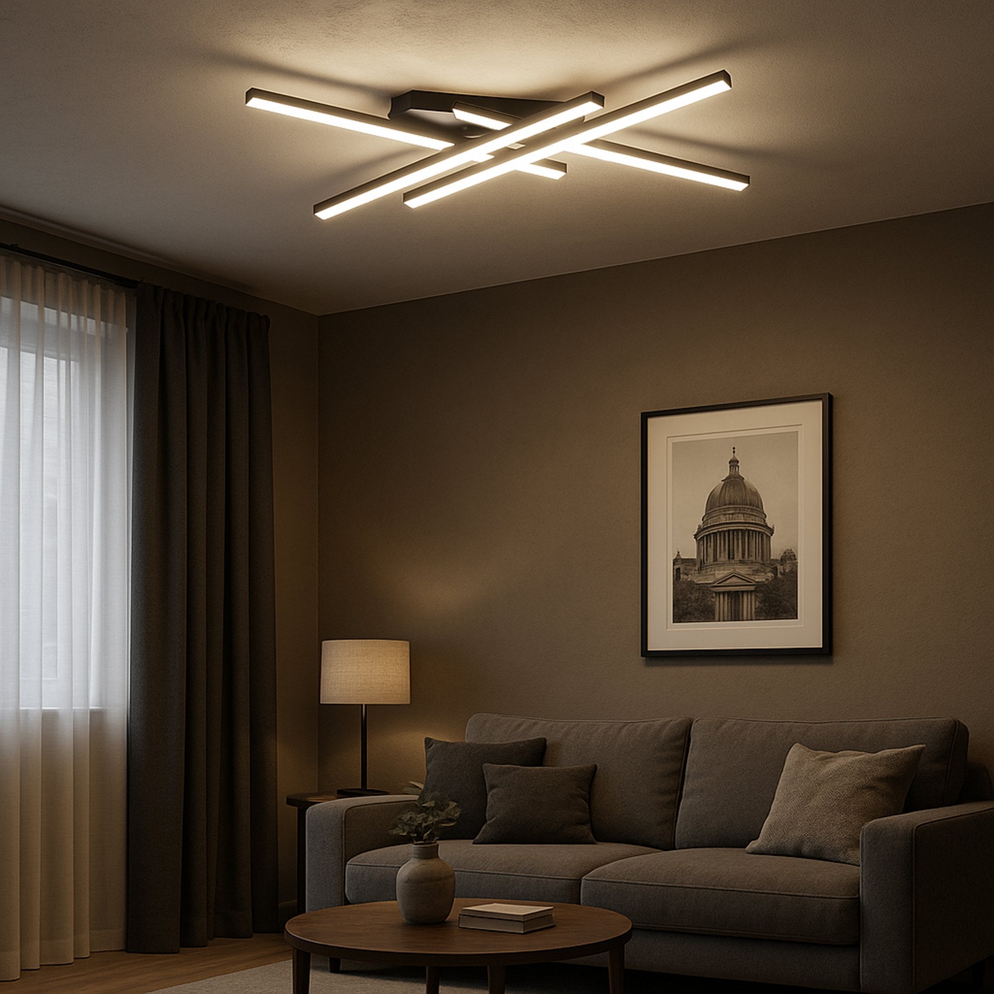 75825 Vascella Steel & Plastic LED Neutral White Modern Ceiling Light Rectangular