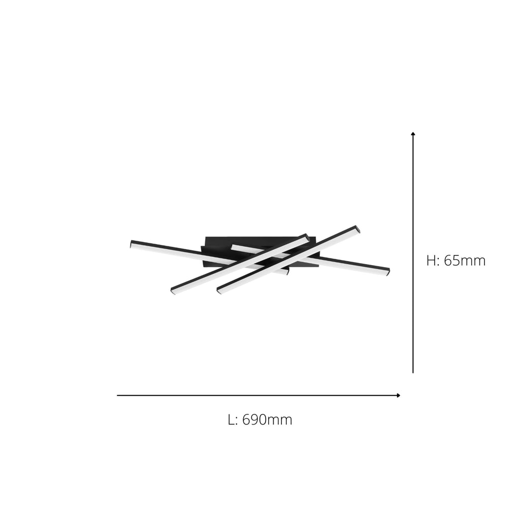 75825 Vascella Steel & Plastic LED Neutral White Modern Ceiling Light Rectangular