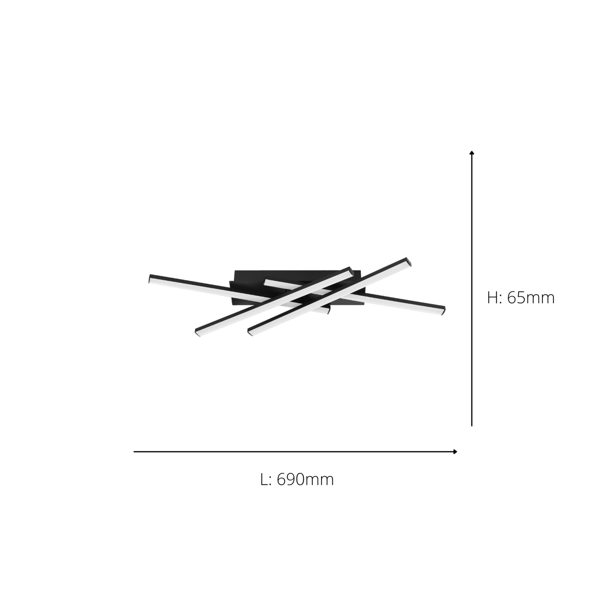 75825 Vascella Steel & Plastic LED Neutral White Modern Ceiling Light Rectangular