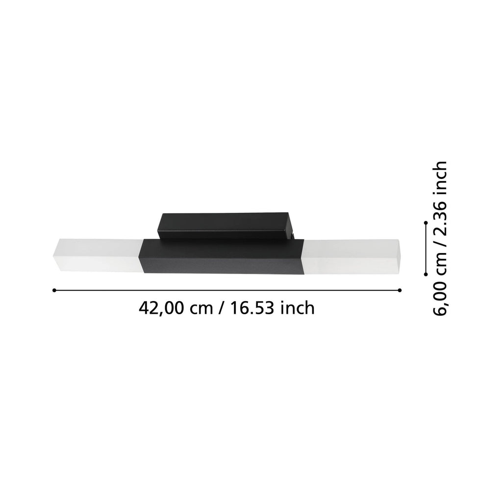 900617 Alcudia Metal & Plastic Bathroom Mirror Light Black