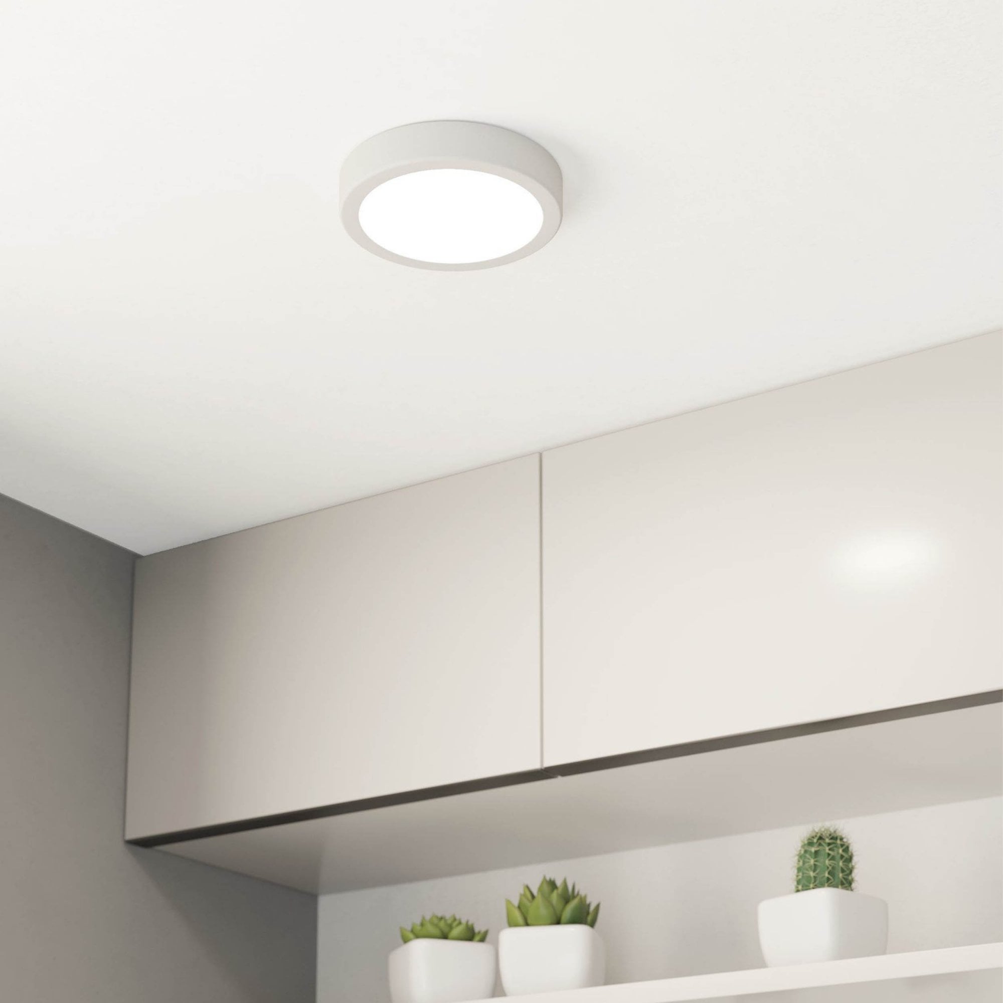 901332 Fueva 6 IP44 LED CCT Plastic Ceiling Light (D) 16.6cm White