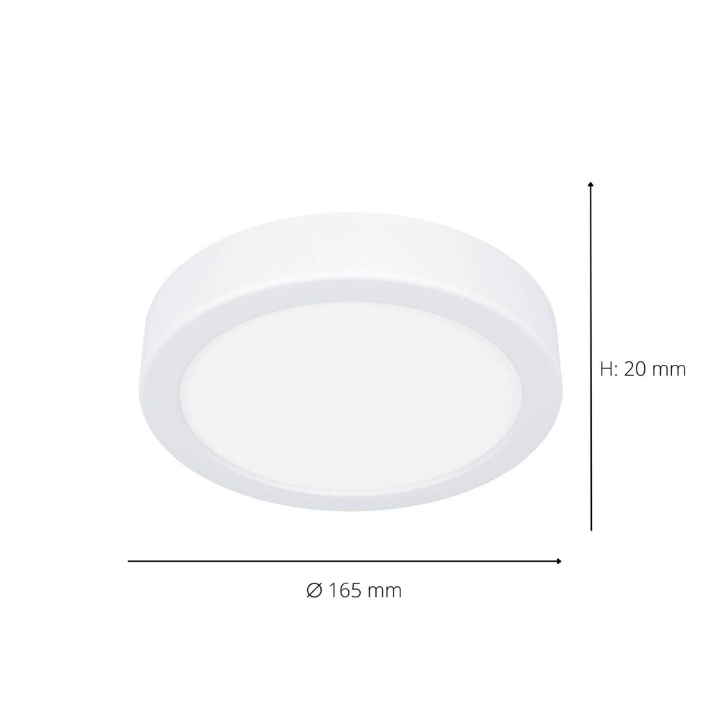 901332 Fueva 6 IP44 LED CCT Plastic Ceiling Light (D) 16.6cm White