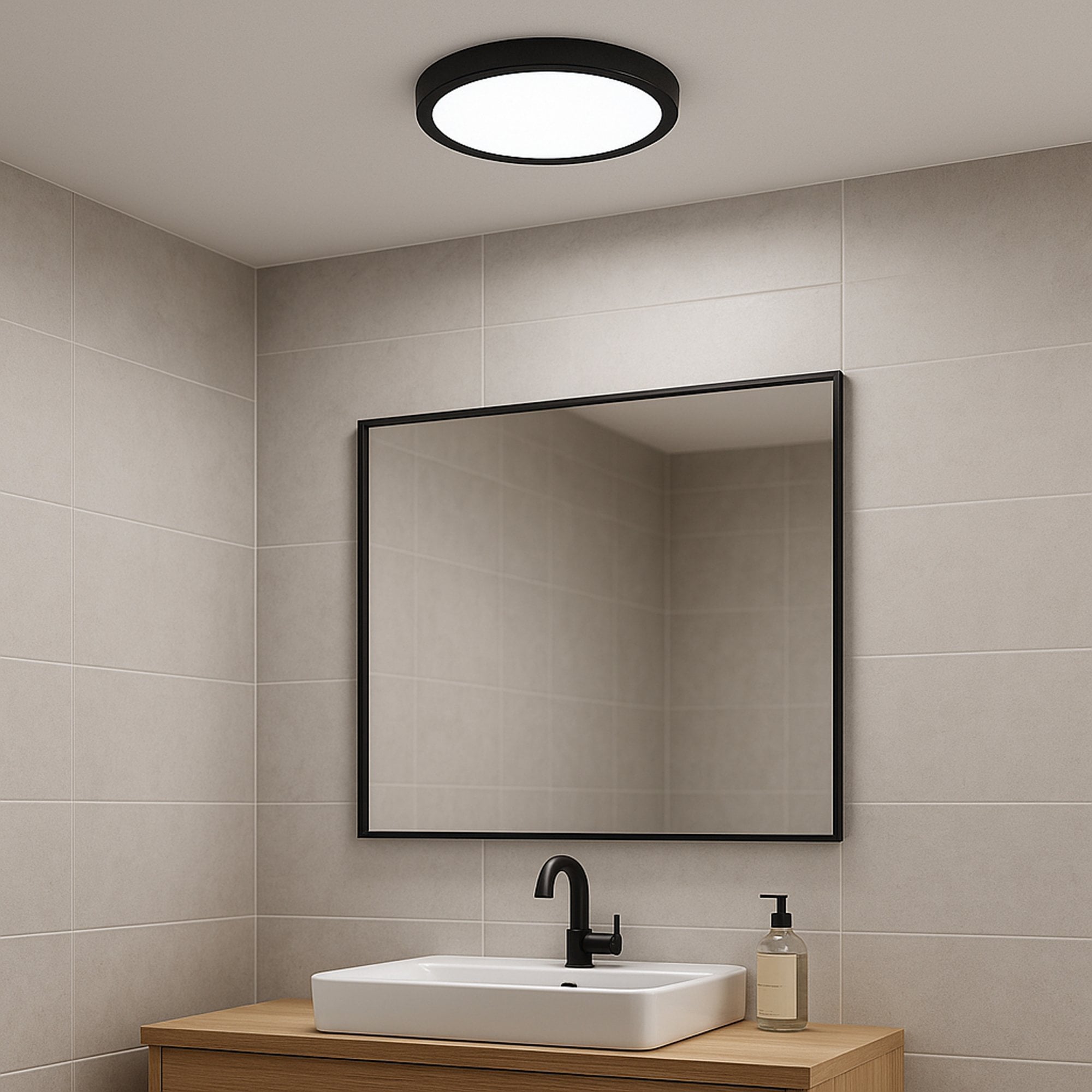 901373 Fueva 6-Z Smart Control RGB IP44 Plastic Ceiling Light 27.8cm Black