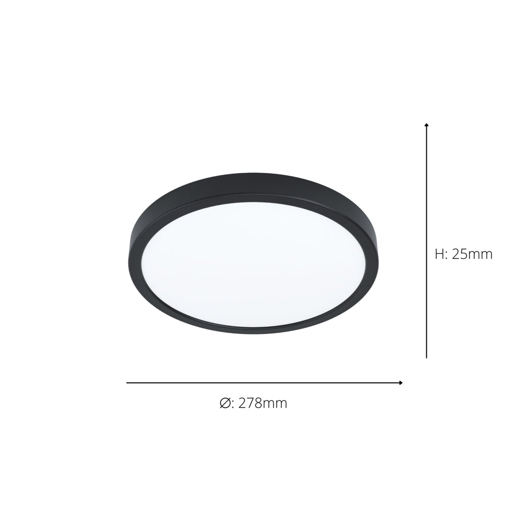 901373 Fueva 6-Z Smart Control RGB IP44 Plastic Ceiling Light 27.8cm Black
