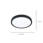 901373 Fueva 6-Z Smart Control RGB IP44 Plastic Ceiling Light 27.8cm Black