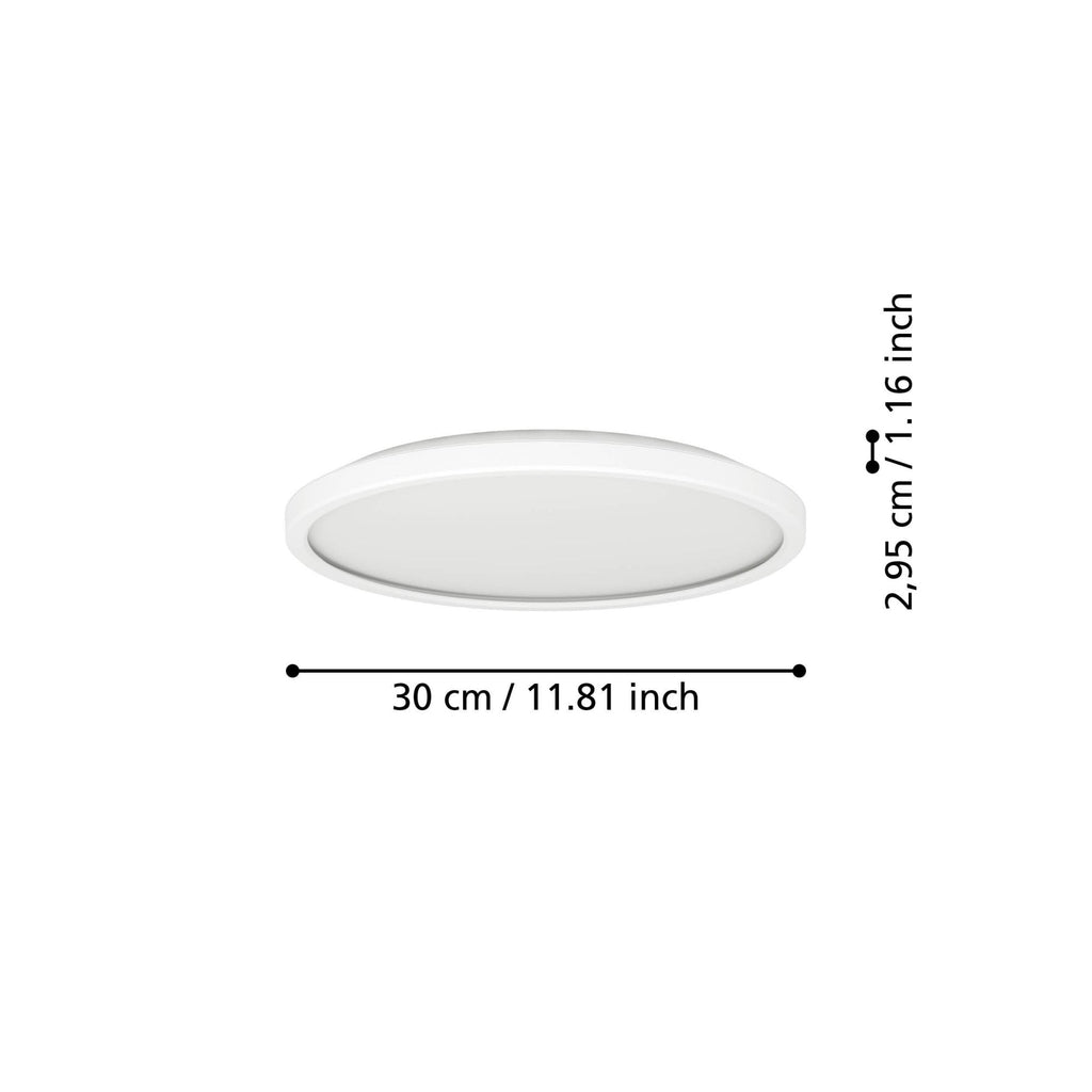 901471 Rovito-Z Round White Plastic Smart Control Colour Changing LED Ceiling Light (D) 30cm