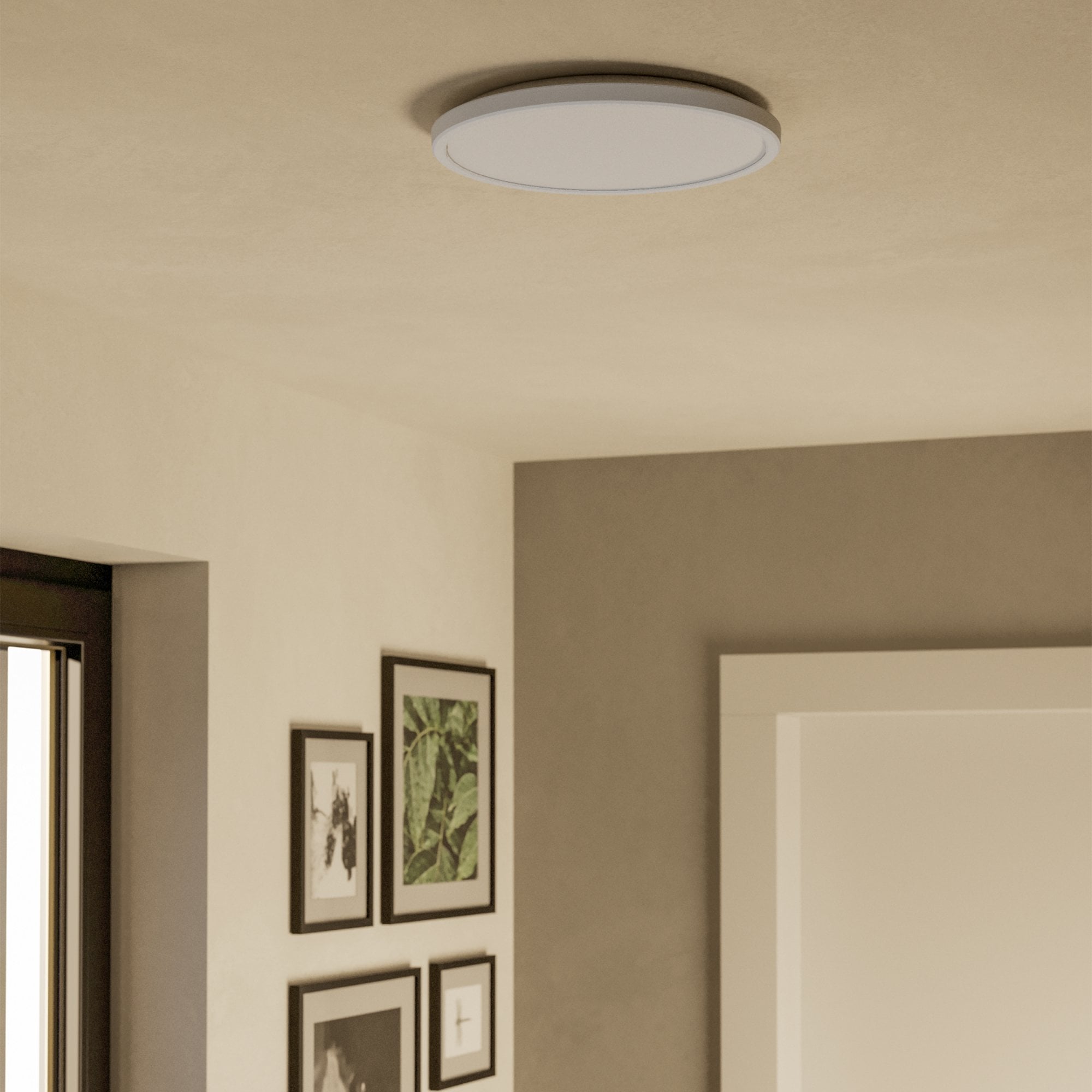 901471 Rovito-Z Round White Plastic Smart Control Colour Changing LED Ceiling Light (D) 30cm