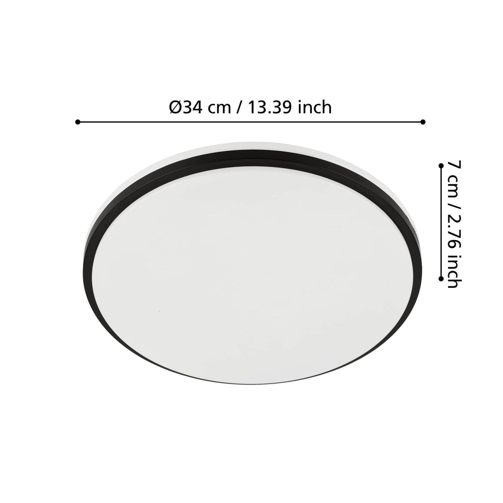 901529 Margidore Steel White & Black LED CCT IP54 Wall & Ceiling Light