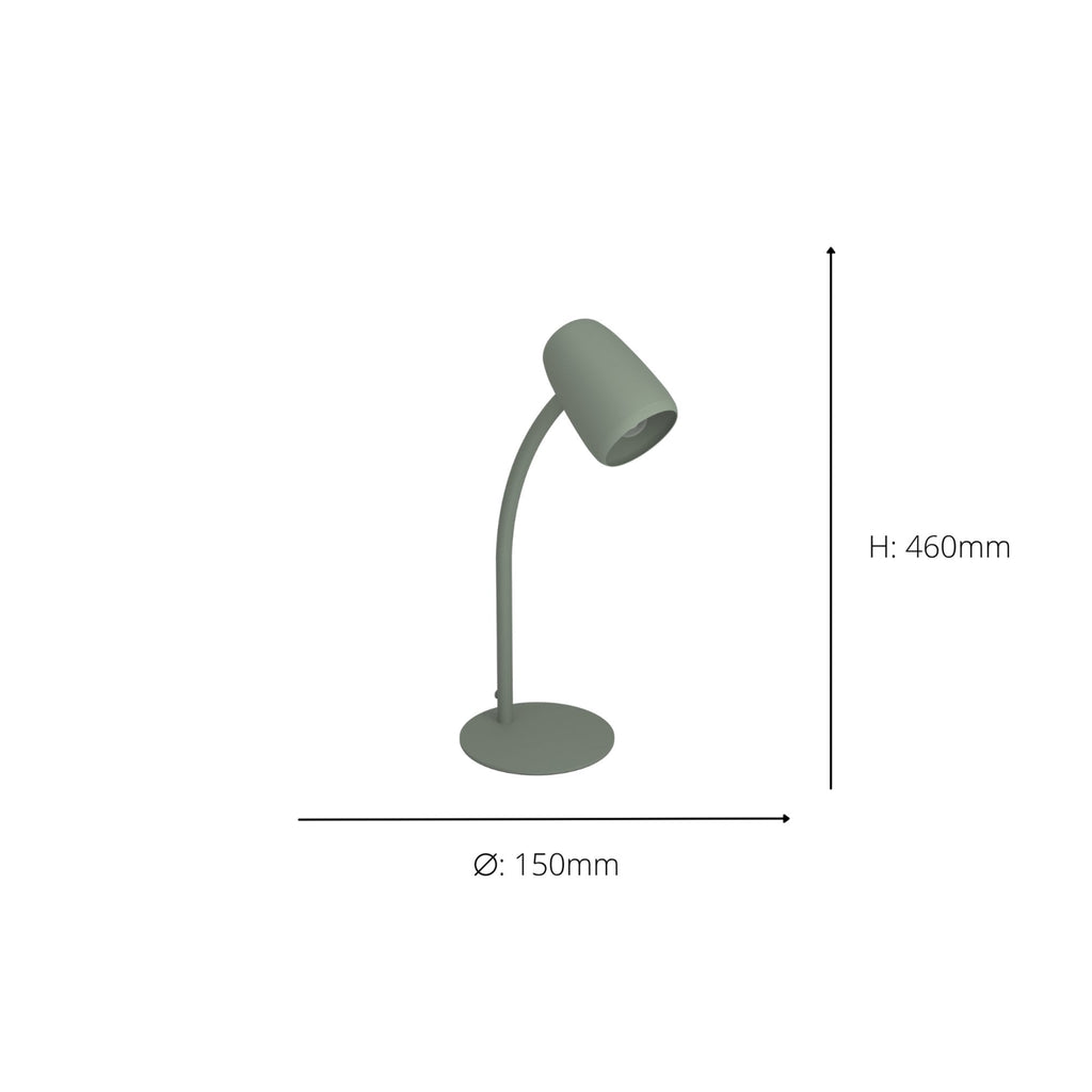 901831 Carlo Modern Steel Flexible Desk Lamp Green