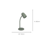 901831 Carlo Modern Steel Flexible Desk Lamp Green