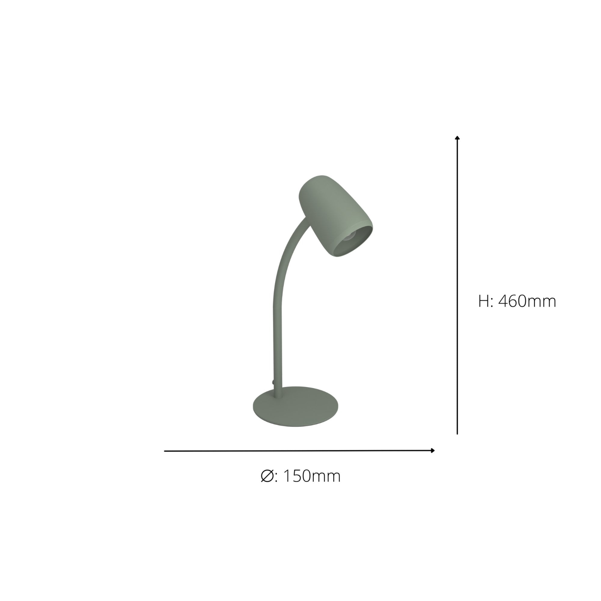 901831 Carlo Modern Steel Flexible Desk Lamp Green