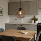 901868 Almanzora Black & Copper Wire Modern Steel Pendant