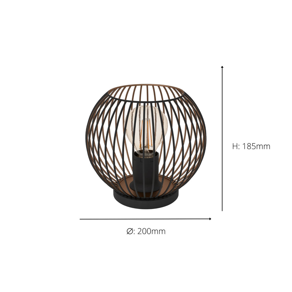 901872 Almanzora Black & Copper Wire Modern Steel Table Lamp