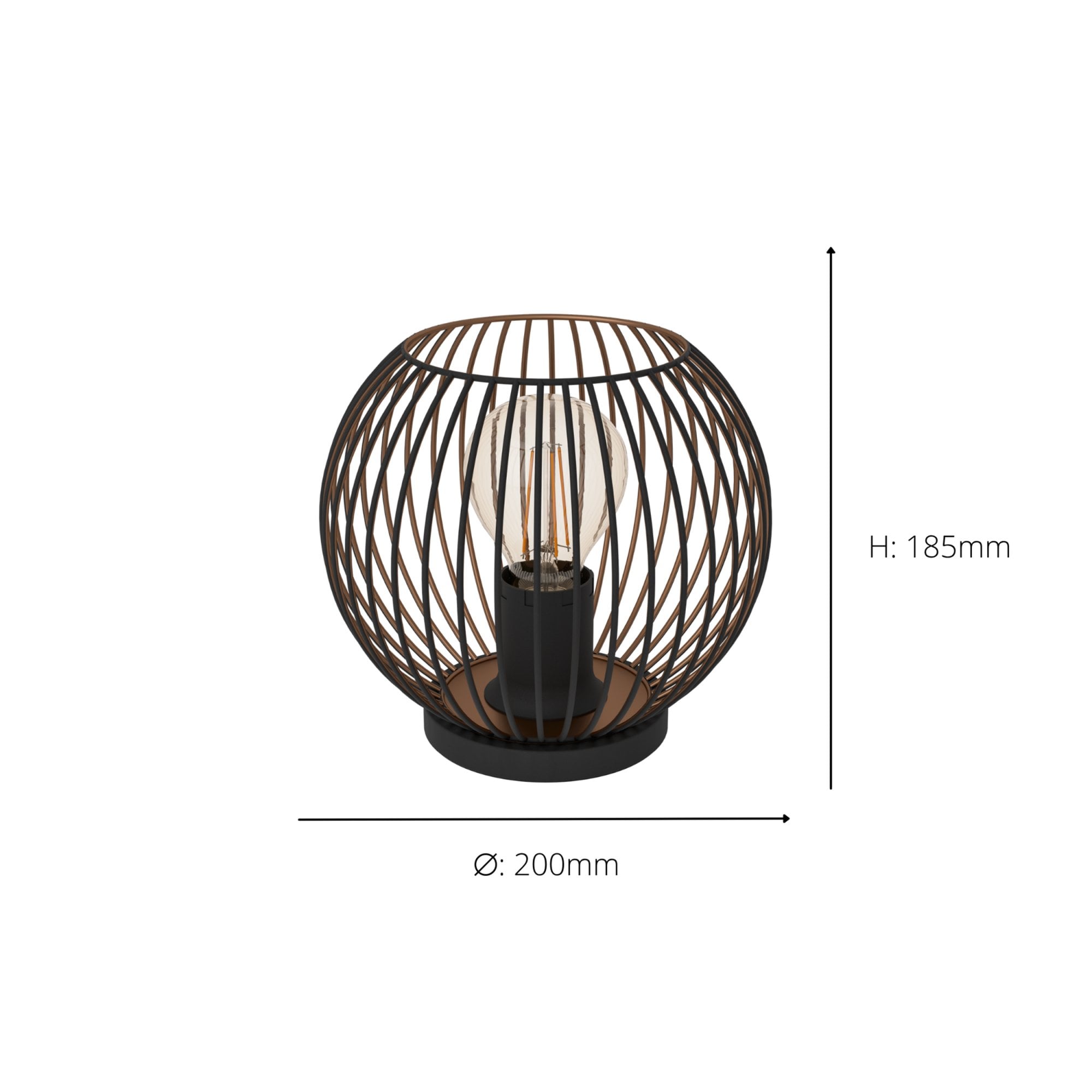 Almanzora Black & Copper Wire Modern Steel Table  Lamp