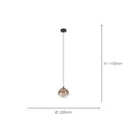 901923 Ariscani 1 Copper Ombre Effect Glass Single Pendant