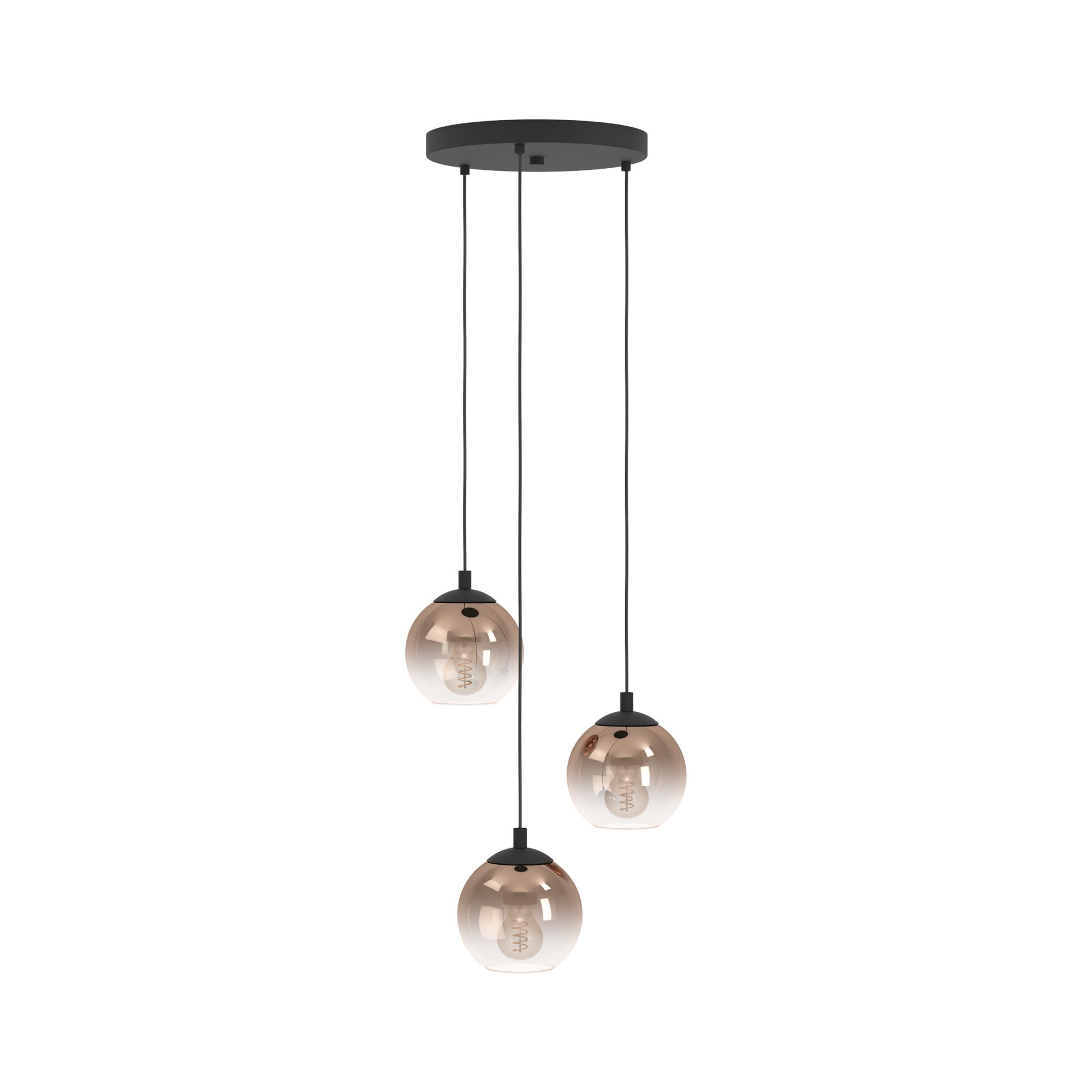 901925 Ariscani 1 Copper Ombre Effect Glass 3 Light Pendant